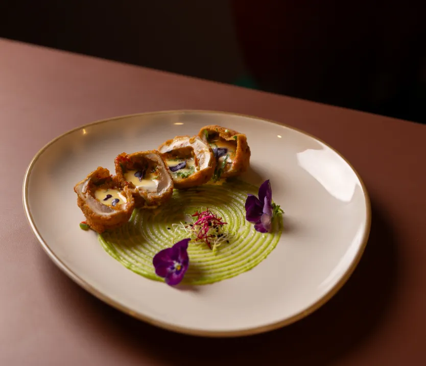 Contemporary plated Indian starter