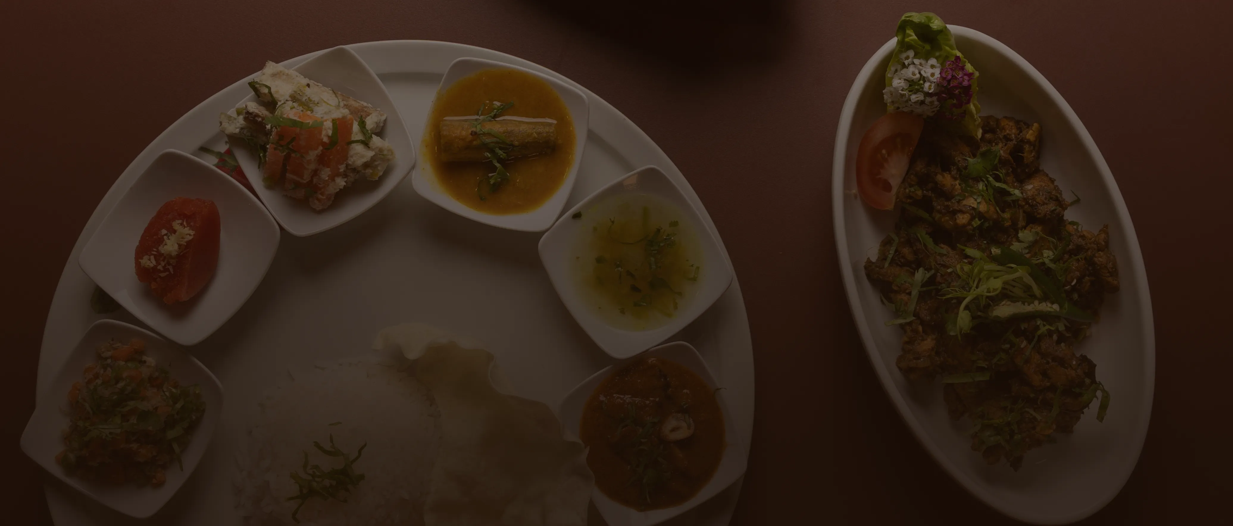 South Indian menu and dining presentation at Masalo